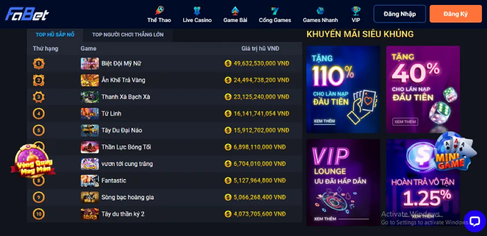 Cá cược Thể thao tại U888VIP1